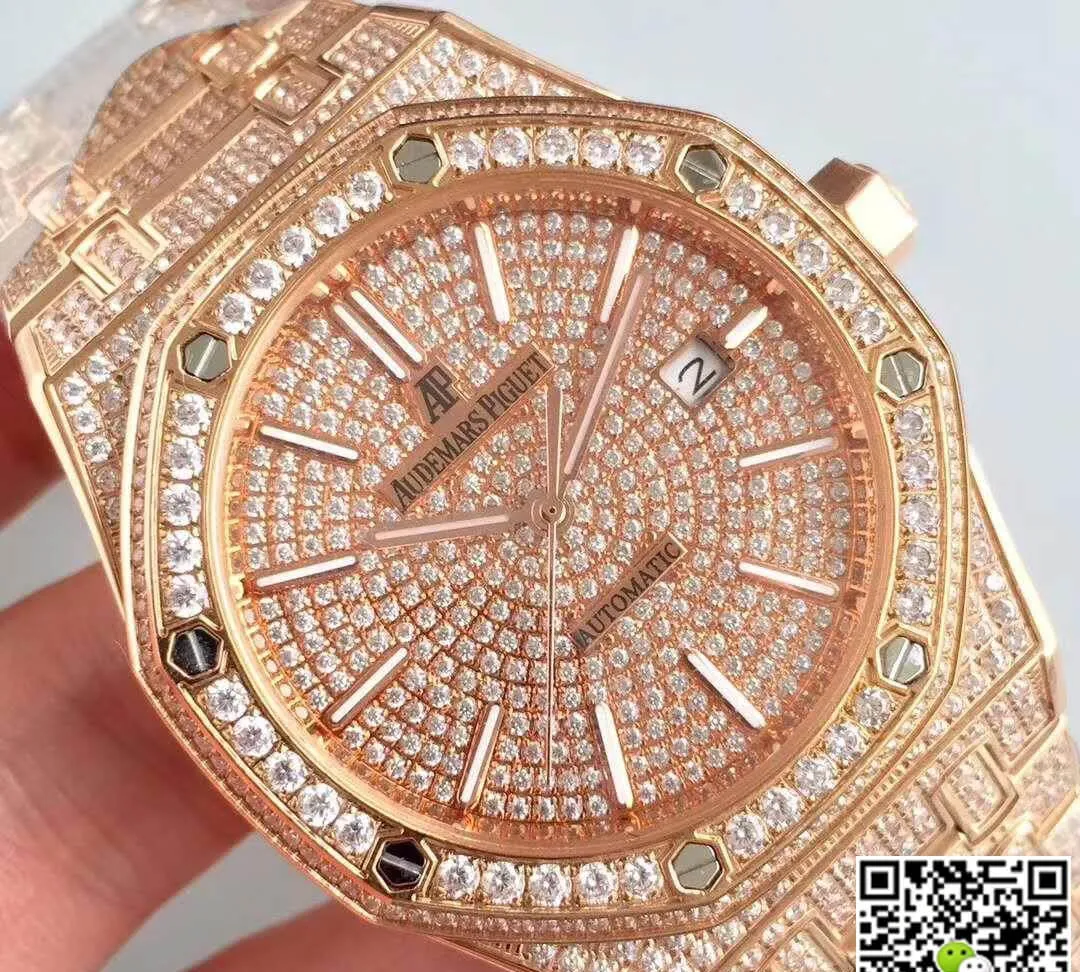 Audemars Piguet Royal Oak 67652OR.ZZ.1265OR.01 1:1 Best Edition Replica Watch Swiss ETA3120 Rose Gold Diamond